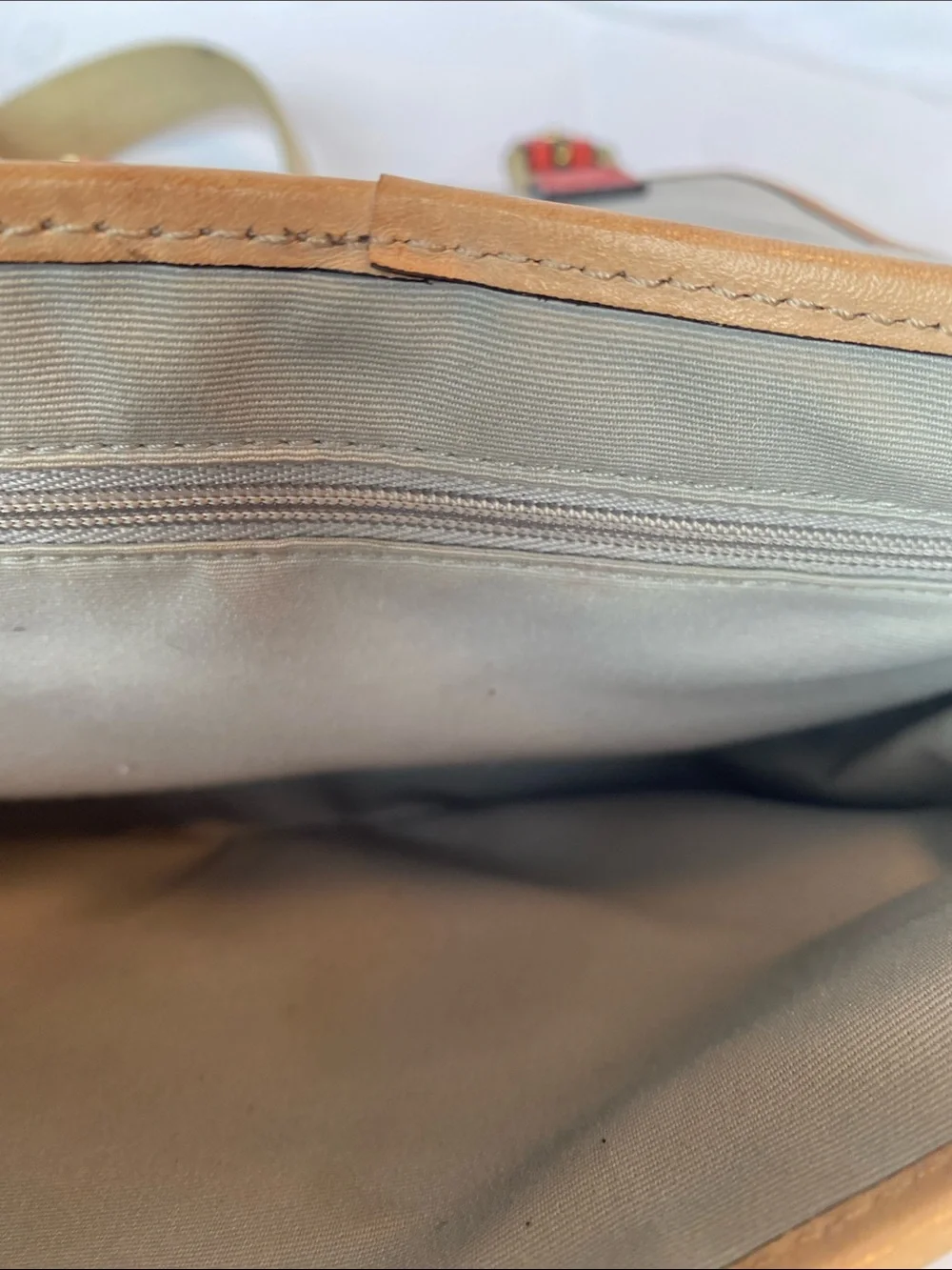 Coach Peyton Patent Crossbody Bag in Glossy Orange with Tan Trim